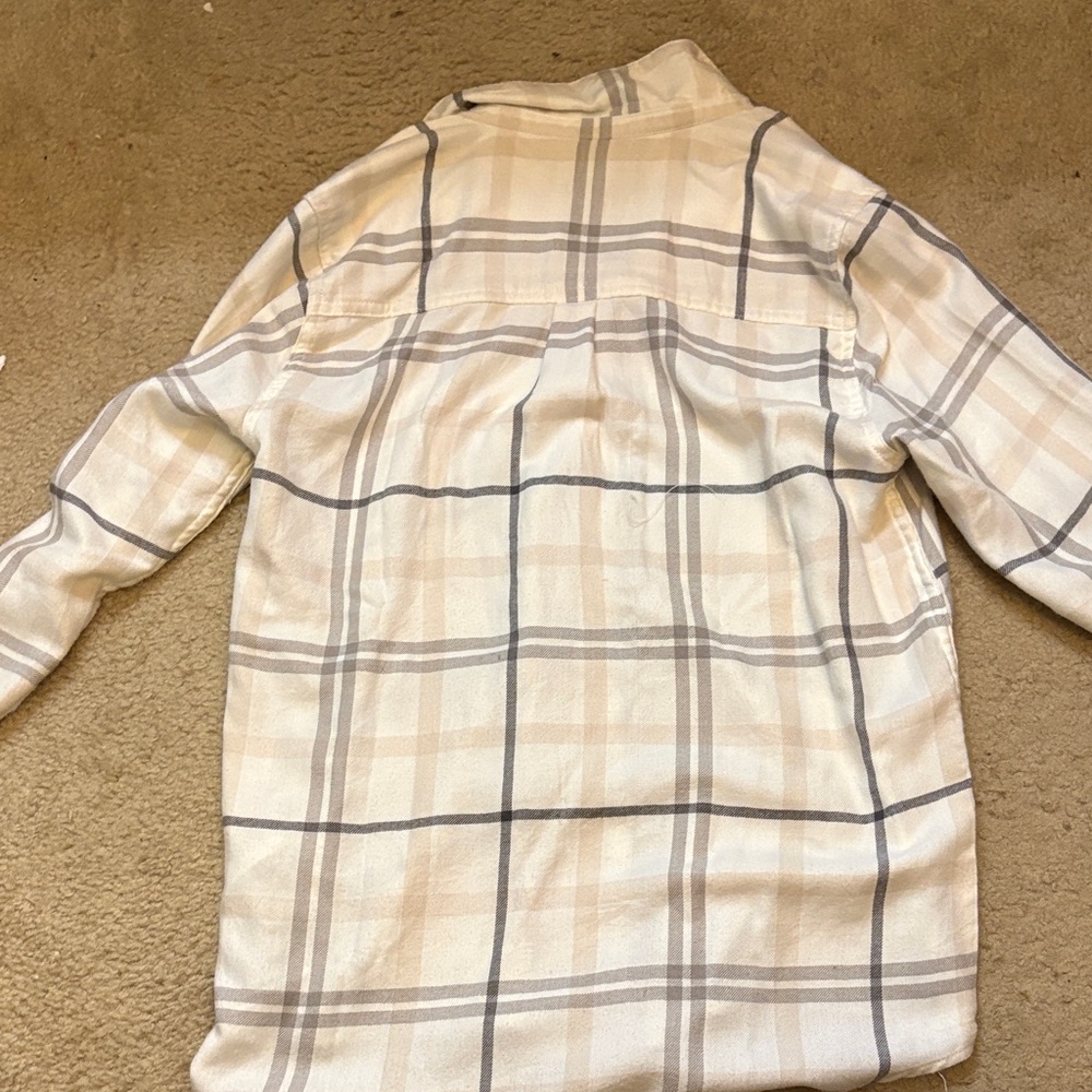 abercrombie kids Cream and Gray Plaid Button-Down Shirt - Picture 4 of 5